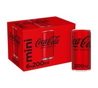 Coca-Cola Zero Zucchero - Refresco di colla senza zucchero, senza calorie, confezione da 6 mini lattine 200 ml