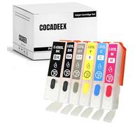 COCADEEX Cartucce d'inchiostro ricaricabili PGI-530XL CLI-531XL compatibili con stampanti PIXMA TS8750 TS8751 (PGBK BK C M Y GY)