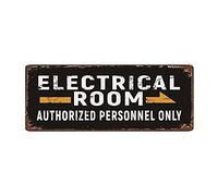 COCAINK Targa in metallo con scritta "Electrical Room Authorized Personnel Only Hazard Label for Outdoor & Indoor Wall Decor Home