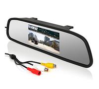 Cocar Universale 4.3" a Colori TFT Retrovisore Posteriore Video Monitor LCD Schermo Mount Clip-On Specchio per Auto Camion, 12V-24V 2 Canali RCA di Ingressi Video, Monitor per Frontale Fotocamera / Media Player