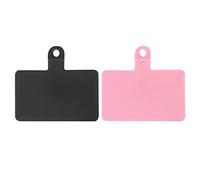 COCASES 2 inserti autoadesivi di ricambio per cordino (nero + rosa), nessuna collana per cellulare