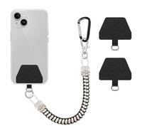 COCASES Cordino per telefono, cinghia da polso elastica antifurto universale con toppa compatibile con la maggior parte degli smartphone (argento)