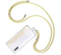 COCASES - Cordino per telefono con linguetta, supporto per collo con 2 pezzi di toppa trasparente (giallo camo)