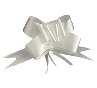 Coccarda Fiocco Grande Bianca per Matrimoni, Anniversari, Comunione, Battesimo e Ricorrenze. Confezione da 30pz (Bianco, 45MM)