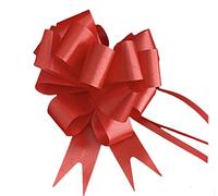 Coccarda Fiocco Grande per Matrimoni, Anniversari, Comunione, Battesimo e Ricorrenze. Confezione da 30pz (Rosso, 45MM)