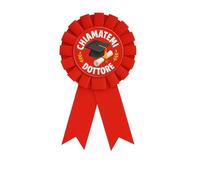 Coccarda Laurea “Chiamatemi Dottore” - Rosetta Rossa con Fiocco - Accessorio Divertente per Festa di Laurea - Spilla per Neolaureati - Regalo Originale Dottore