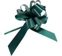 Coccarde Autotiranti 3,0 CM Matrimonio Auto Casa Nozze Battesimo Comunione Gran Fiocco VERDE PINO (50 PZ VERDE PINO)