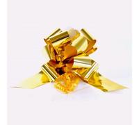 Coccarde Autotiranti Fiocco, 30 Pezzi 4,5cm Ø 14 CM - Fiocco metallizato per Mazzi di Cesti Auto Eventi Cerimonie Feste di Natale e Matrimoni Fioristi (Oro)