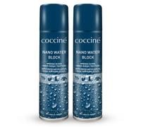 Coccine - Nano Water Block, Spray Impermeabilizzante Per Pelle, Tessuto, Outdoor, Proteggiscarpe, Impermeabilizzante per Scarpe, Nabuk Impermeabile, Velluto, Pelle Fiore, 2 x 400 ml