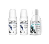 Coccine - Sneaker Whitener, Sbiancante per Scarpe da Ginnastica, Lucido per Scarpe Bianco, Pulizia della suola, Rinnovamento Della pelle Bianca, Per Sneakers Bianche, 2x75 gr + 125 ml Sole Cleaner
