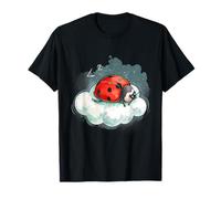 Coccinella addormentata sonnolenta Animale Nuvola Coccinella Amante Maglietta