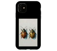 Coccinella Coppia pittura ad acquerello insetto arte insetto natura Custodia per iPhone 11
