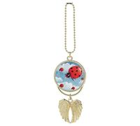Coccinella e nuvola auto appeso ornamento specchietto retrovisore ciondolo regalo fortunato ornamento appeso divertente ciondolo auto per ufficio decorazione casa auto oro stile