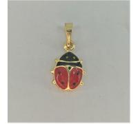 COCCINELLA ROSSA CIONDOLO PENDENTE COLLANA UOMO DONNA ORO GIALLO 18KT 750 CHARM