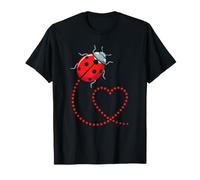 Coccinella Scia di Puntini a Forma di Cuore Maglietta