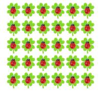 Coccinelle Adesivo,100 PCS Mini Coccinelle Legno Foglie di Trifoglio in Feltro Coccinelle Abbellimenti Piccole Coccinelle per L'artigianato Fai da Te Scrapbooking Party Wedding Decorazione