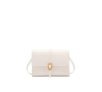 Coccinelle Borsa a Tracolla Dorian in Pelle, 19,5 x 15 x 6,5 cm, Bianco con Dettagli Oro