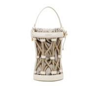 Coccinelle - Borsa a secchiello in pelle e tela - - Bags - Donna - Beige - ONE SIZE