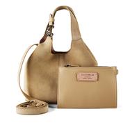 Coccinelle C-Easy Suede Borsa a mano beige, pelle bovina ruvida, donna