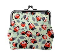 Coccinelle Cartoon Pattern Stampato Microfibra PU Portafoglio in pelle Kiss Lock Mini Pouch per rossetto Key Change Organizzazione