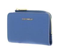 Coccinelle Portafoglio Donna in Pelle, 12,5 x 9 cm, Azzurro, con Portamonete Esterno e Vani Portacarte