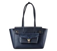 Coccinelle Double Beat Borsa a spalla Vera Pelle 33 cm blu