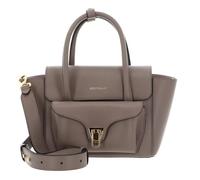 Coccinelle Double Beat Grained Leather Handbag Warm Taupe