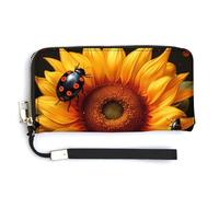 Coccinelle e girasoli portafoglio in pelle moda borsa lunga con cinturino da polso per uomo donna, Stile:, 20.0*10.5cm