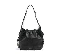Coccinelle Gretel Ribbon Borsa a secchiello nero, pelle granulata, donna