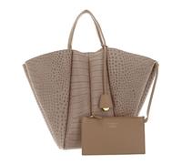 COCCINELLE Handbag Soft Croco Print Grained Leather Toasted