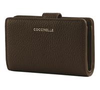 COCCINELLE Metallic Soft Mini Wallet Grained Leather Brunette
