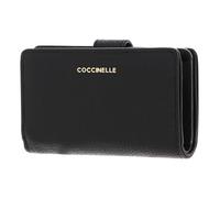 Coccinelle Metallic Soft Mini Wallet Grained Leather Noir