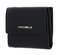 COCCINELLE Metallic Soft Wallet Grained Leather Noir