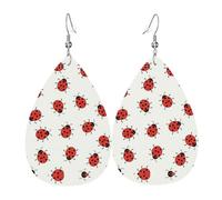 Coccinelle modello infinito maculato piercing orecchini a goccia set, orecchini in pelle moda ciondola cerchio per le donne festa di compleanno gioielli regalo