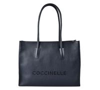 Coccinelle Myrtha Borsa a spalla Vera Pelle 40 cm Vano porta PC blu