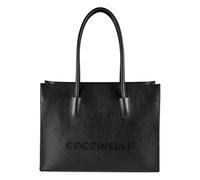 Coccinelle Myrtha Borsa a spalla Vera Pelle 40 cm Vano porta PC nero