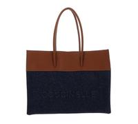 Coccinelle Myrtha Denim Handbag Blue Denim/Cognac