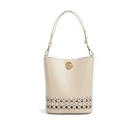 Coccinelle Nikla Monogram Sangallo Borsa a secchiello bianco, pelle a grana fine, donna