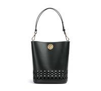 Coccinelle Nikla Monogram Sangallo Borsa a secchiello nero, pelle a grana fine, donna