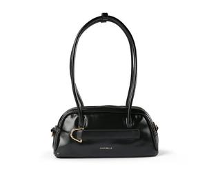 Coccinelle Paki Shiny Borsa a tracolla Pelle 30 cm nero