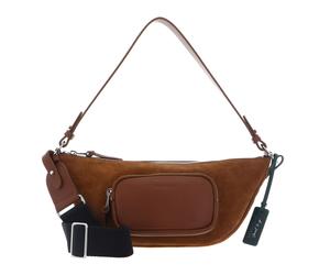 COCCINELLE Paki Smart To Go Suede Bimaterial Crossover Bag Cognac
