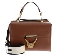 Coccinelle Pelle borsa a tracolla borsetta Arlettis Signature Handbag Grained Leather Cognac marrone