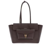 Coccinelle Pelle borsa shopper borsa a tracolla Double Beat Grained Leather Handbag Brunette marrone scuro