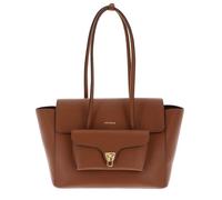 Coccinelle Pelle borsa shopper borsa a tracolla Double Beat Grained Leather Handbag Cognac marrone