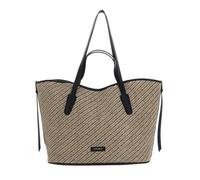 Coccinelle Pelle borsa shopper borsa a tracolla New Never Without Bag Bicolor Straw Handbag Multi Noir/Noir beige