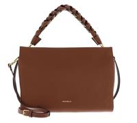 Coccinelle Pelle borsetta borsa a tracolla Boheme Grana Double Hand Bag Cognac/Noir marrone