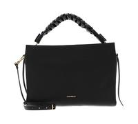 Coccinelle Pelle borsetta borsa a tracolla Boheme Grana Double Hand Bag Noir/Brule nero