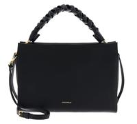 Coccinelle Pelle borsetta borsa a tracolla Boheme Grana Double Hand Bag Noir/Cognac nero
