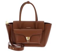 Coccinelle Pelle borsetta borsa a tracolla Double Beat Grained Leather Handbag Cognac marrone