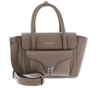 Coccinelle Pelle borsetta borsa a tracolla Double Beat Grained Leather Handbag Warm Taupe grigio talpa